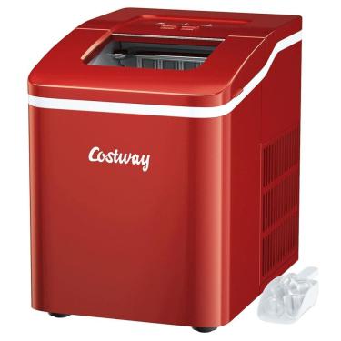Imagem de COSTWAY Máquina de Gelo Automática Portátil até 11 kg de Gelo em 24h, 110V, Vermelha