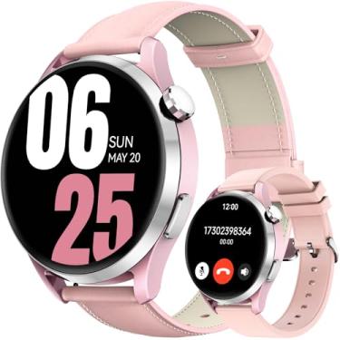 Imagem de Kieslect Smartwatch Lora 3 43 mm, tela AMOLED de 1,32 polegadas, chamadas e mensagens Bluetooth, mais de 178 modos esportivos, monitor de saúde, condicionamento físico e sono (cor-de-rosa)