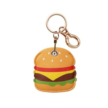 Imagem de Porta-chaves AirTag de couro compatível com Apple AirTag, capa protetora fofa com suporte de etiqueta de ar, acessórios com chaveiro, chaveiro, bolsa, capa de rastreador GPS