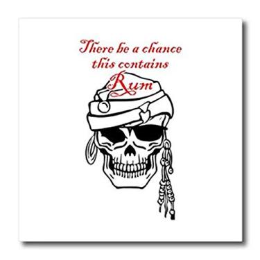 Imagem de 3dRose "May Contain Rum Pirate Skull With Eye Patch Design", transferência de calor a ferro 25,4 cm