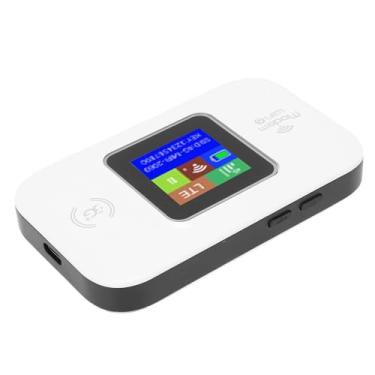 Imagem de Luocute Hotspot WiFi Móvel, Dispositivo de Hotspot WiFi Desbloqueado 4G LTE, Roteador Portátil Com Slot para Cartão SIM Duplo de 300 Mbps Plug and Play Roteador de Viagem Com Tela LED (Branco)