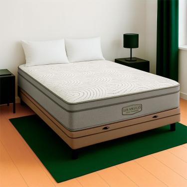 Imagem de Cama Box Baú Viúvo Bege E Colchão Los Angeles Molas Vstore