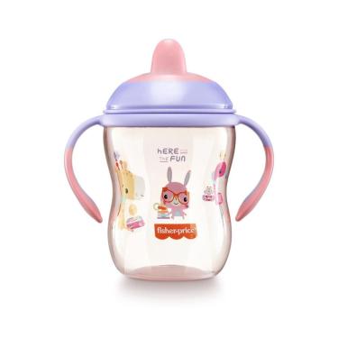 Imagem de Copo Infantil de Treinamento Com Bico Semi-rígido Rosa Glitter BB1015 - First Moments Fisher Price