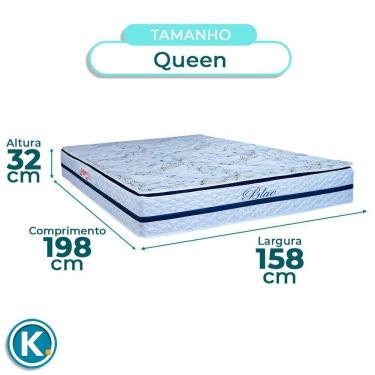 Imagem de Conjunto Cama Box Bau Blindado Queen + Colchão Molas Ensacadas Blue Paropas