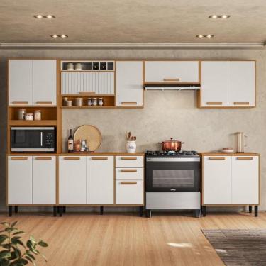 Imagem de Cozinha Modulada 6 Peças 14 Portas 2 Gavetas Nicho para Forno Nápoles 