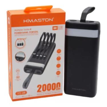 Imagem de Carregador Power Bank Com Luz Led Turbo 20.000mah YD-06 H´maston Preto
