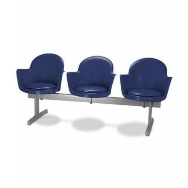 Imagem de Cadeira em longarina 3 lugares Linha Polipropileno Moon Azul