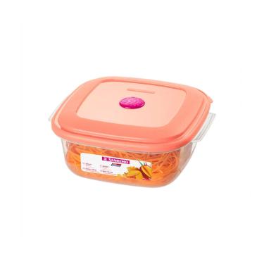 Imagem de Pote Plástico Quadrado Baixo Vac Freezer Rosa 1300ml - Sanremo