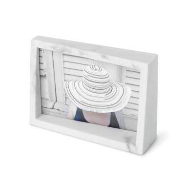 Imagem de Porta Retrato Edge 4X6 em Resina Branco Umbra