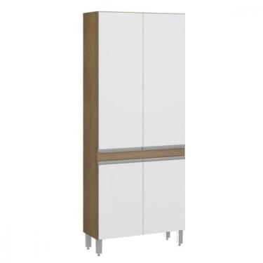 Imagem de Armário Paneleiro Para Cozinha 80x202cm Mdp 0452 Menu Móveis Branco