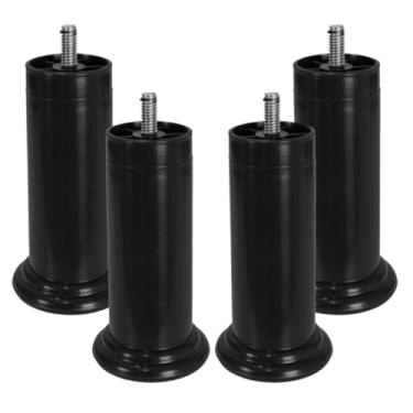 Imagem de Pé Cama Box Preto Plástico Fixo Rosca + Bucha Americana (4)