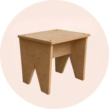 Imagem de Banquinho De Madeira Para Crianças Rustica Resistente Full