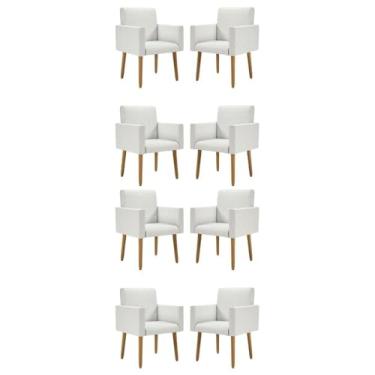 Imagem de Kit 08 Poltronas Nina Decorativa Para Recepção Balaqui Linho Cor:linho Bege