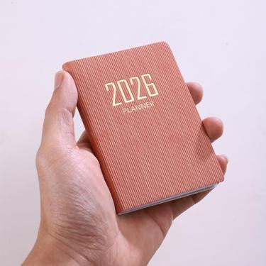 Imagem de Agenda 2026 Mini agenda diária, bloco de notas portátil de bolso, agenda, agenda, livro para escritório, casa, rosa