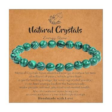 Imagem de Presente de aniversário de Dia dos Pais Dia das Mães para mãe, pai, avô, inspirador, saúde mental, cura, presentes para mulheres e homens, pulseiras elásticas com contas de cristais naturais, presente