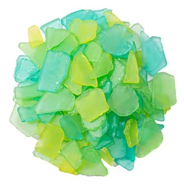 Imagem de Keedolla Vidro marinho para artesanato - Peças planas de vidro marinho fosco de 425 g trituradas para artesanato DIY, enchimento de vasos, casamentos na praia, aquário e decoração de casa (verde