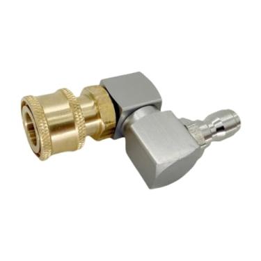 Imagem de IEUDNS Conector Giratório para Lavadora de Alta Pressão, Acessórios de Conexão Rápida de 1/4", para Serviço Pesado, Adaptador para Lavadora, Cabeça de cobre prateada
