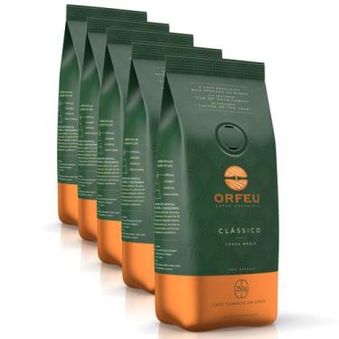 Imagem de Café em Grãos Premium Orfeu Clássico Kit 5 Pacotes de 250g