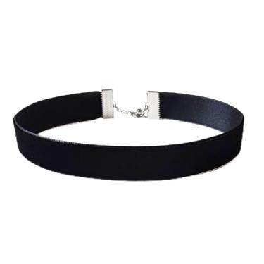 Imagem de Gargantilha feminina de veludo preto - Conjunto de gargantilha gótica ajustável, acessórios de colar elegante clássico