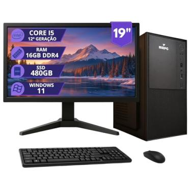 Imagem de Computador Completo Intel Core I5 12400F Memoria 16gb DDR4 SSD 480gb Monitor 19