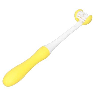 Imagem de EBTOOLS Escova de Dentes para bebê de 3 Lados, Cabo Escovado Macio, Ferramenta Prática de Limpeza, Amarela