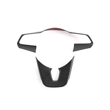 Imagem de Bishop Tate Para Kia Seltos 2021 2022 capa de botão de volante de carro acabamento ABS fibra de carbono acessórios de decoração de interiores 3 peças