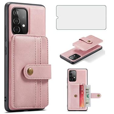 Imagem de Capa de telefone para Samsung Galaxy A32 5G 2021 6,5 polegadas capa carteira com protetor de tela de vidro temperado e porta-cartão de crédito RFID acessórios de couro M32 G5 A 32 32A S32 SM-A326U