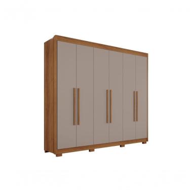Imagem de Guarda-roupa Casal Itália 6 Portas 100% Mdf Salleto Cinamomo/off White