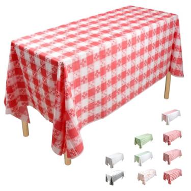 Imagem de ZGP (Lucky Clover) 137 x 213 cm, 10 peças de toalha de mesa de PE puro descartável, toalhas de mesa para festas, piquenique, casamento, toalhas de mesa decorativas, retângulo, capa de plástico branca