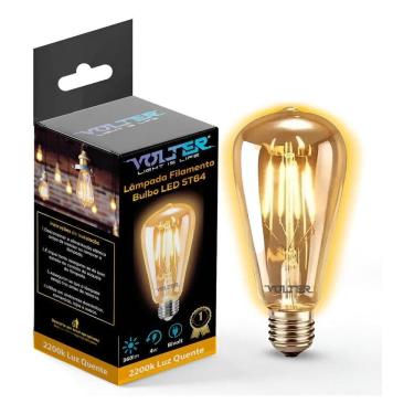 Imagem de Lâmpada Filamento Led Decorativa Retrô Vintage Âmbar Cor Da