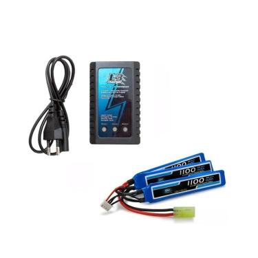 Imagem de Bateria Airsoft Lipo 11.1v-3s 1100mah 20c-40c + Carregador