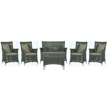 Imagem de Jogo Sofá 4 Poltronas E Mesa Igapó Fendi E8 Trama Original Verde