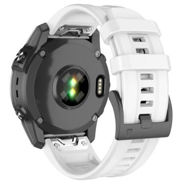Imagem de Pulseira de relógio de 26 mm compatível com Garmin Fenix 7X/Fenix 6X/Fenix 5X/Fenix 8 de 51 mm/Quatix 8, pulseiras de silicone macio de substituição para Fenix 3/3 HR, Fenix 5X Plus/6X Pro/Descent Mk2