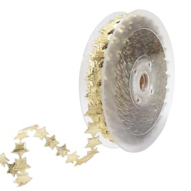 Imagem de Verkelly 1 rolo de fita dourada brilhante de 16,4 metros – Enfeite de fita de poliéster brilhante para casamentos, aniversários, artesanato DIY, embrulho de presente e decoração