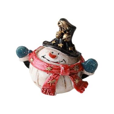 Imagem de UGPLM Linda estatueta natalina, escultura colecionável de Natal e inverno, pequena peça decorativa para mesa, centro de mesa em resina, decoração de Natal, Style H