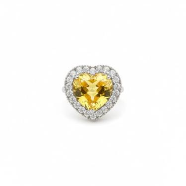 Imagem de Anel de casamento feminino com strass de coração grande, ajustável, grosso, exagerado, coração de coração, compromisso, anel de compromisso, anel de noivado de luxo, joia de aniversário de casamento