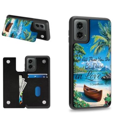 Imagem de Dikoer Capa carteira para Moto G Stylus 5G 2024 6,7 polegadas com compartimentos para cartão de crédito e proteção de silicone macio à prova de choque com compartimentos para cartão para Motorola Moto