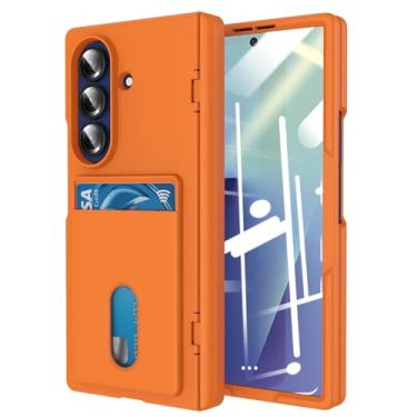 Imagem de YQODSZ Capa para Samsung Galaxy Z Fold 7 com suporte para cartão, proteção de cobertura total de 360°, protetor de tela frontal embutido, capa de dobradiça, capa protetora contra quedas de grau