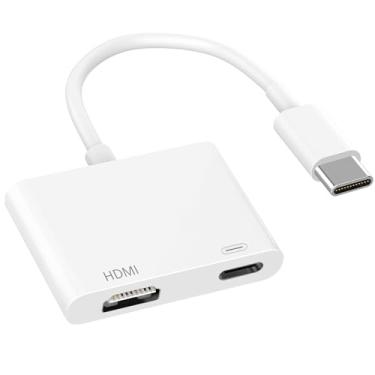 Imagem de Adaptador USB C para HDMI, 4K@60Hz Tipo C para HDMI com porta de carregamento rápido PD de 100 W, conversor de tela de sincronização de vídeo e áudio, adaptador AV digital compatível com iPhone 16/16