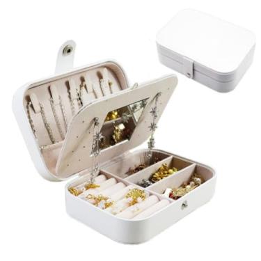 Imagem de Porta Joias Organizador Duplo de Luxo - Camadas Empilháveis, Veludo Interior, Tampa Transparente, Ideal para Colares, Anéis, Brincos e Bijuterias
