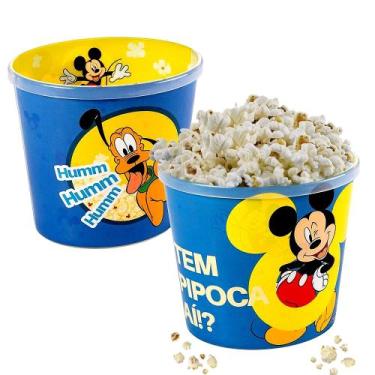 Imagem de Vasilha para Pipoca Balde Infantil Mickey 2 Litros Original 1 Unidade 