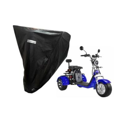Imagem de Capa Cobrir Triciclo Elétrico Impermeável com forro (preto)