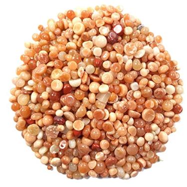 Imagem de Atacado 100 g cristal vermelho natural cascalho semicírculo pedra redonda decoração de jardim cristais de quartzo pedras primárias e minerais