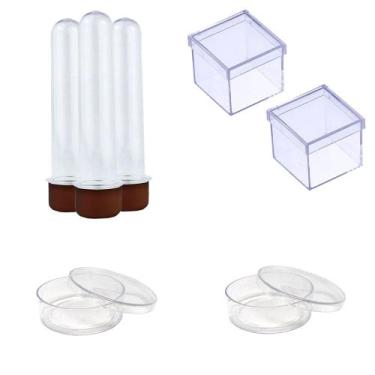 Imagem de 100 Latinhas Acrílicas Tubetes 13Cm Caixinhas 5X5 Marrom - Belas cores