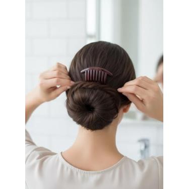 Imagem de Pente de cabelo Simple Bangs, grampo de cabelo de plástico para mulheres, ferramenta de estilo de aderência não prejudicial - vinho tinto