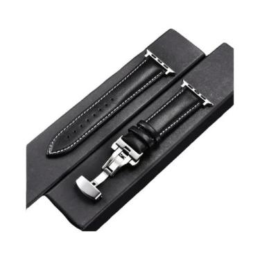 Imagem de Pulseira De Couro Para Apple Watch Ultra 9 8 7 6 5 4 3 Com Fecho Borbo