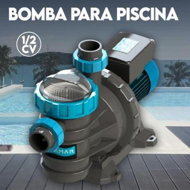 Imagem de Bomba Para Piscinas de 50mil Litros Com Pré Filtro Sodramar 1/2Cv Bivo