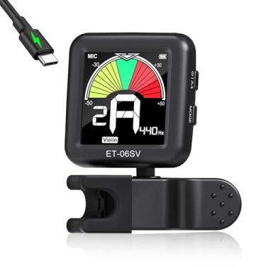 Imagem de ENO MUSIC Recarregável Tipo-C Carregamento Rápido Alta Qualidade Fácil Controle Grande Display LCD Fácil Leitura Sintonizador Clip-on para Violino Viola Baixo 4/4,