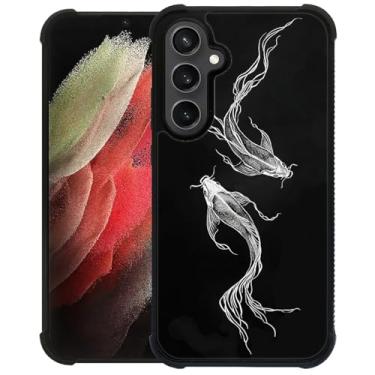 Imagem de WANKBLC Capa para Samsung Galaxy S23 FE, proteção à prova de choque para homens mulheres antiderrapante para Samsung Galaxy S23 FE linhas brancas simples padrão Koi Fish Crazy