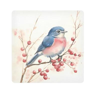 Imagem de SEHANY Saco de maquiagem de pano autoadesivo colorido flores primavera pássaro mágico protetor portátil para lente de câmera envoltório cosmético, bolsa de maquiagem aberta para mulheres, itens